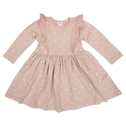 Korango | Unicorn Cotton Frill Dress - Dusty Pink