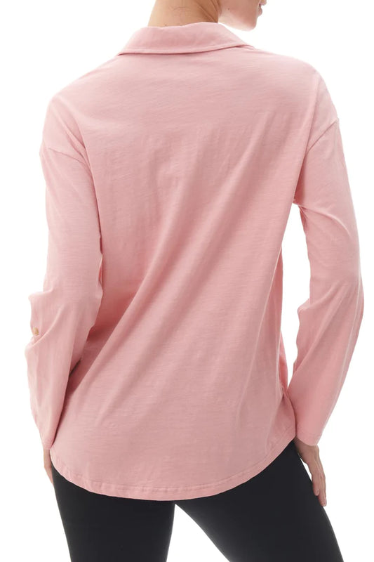 GIVONI - Jersey Collared Shirt | Blush