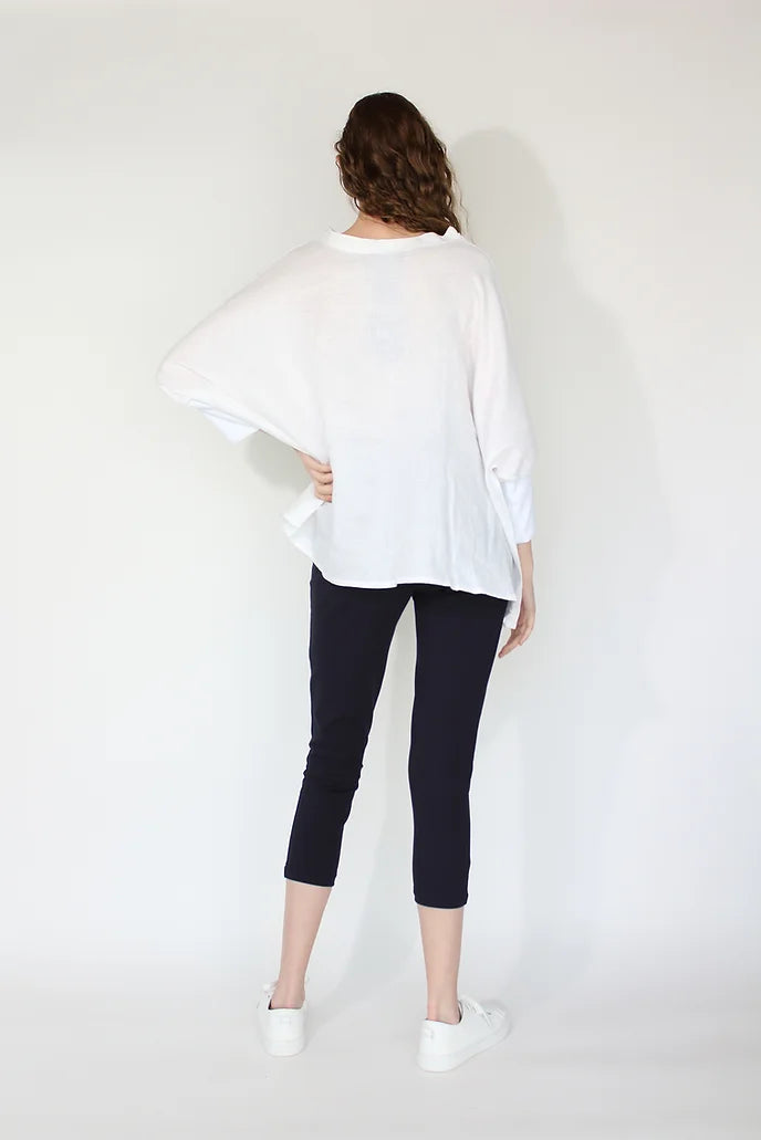 JACLYN M - Lottie Linen Top White