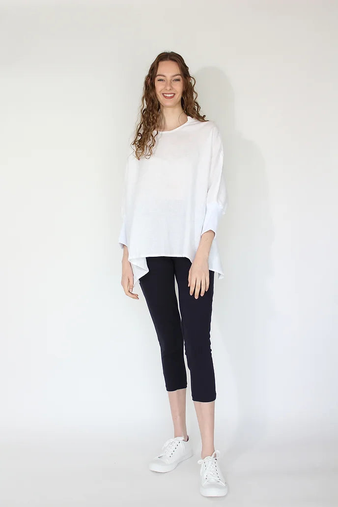 JACLYN M - Lottie Linen Top White