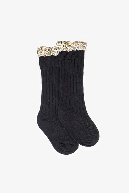 Antler | Bambino Sock Floral Frill Black