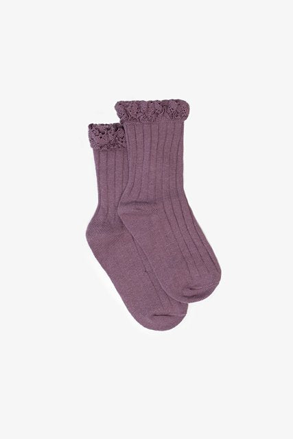 Antler | Bambino Sock Lace Frill Mauve