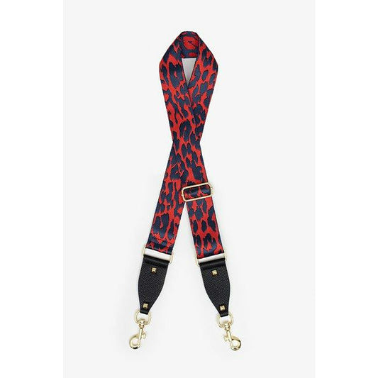 Antler Bag Strap | Red & Navy Leopard