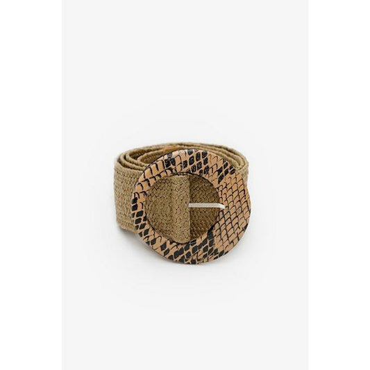 Antler Rattan Belt Toffee Snake Buckle | Natural