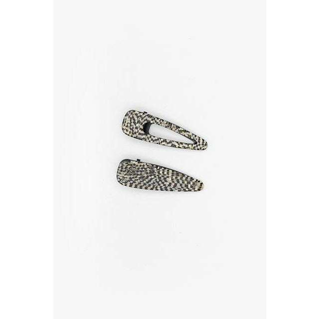 Antler Clip Set | Black & White Check