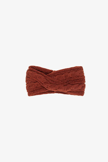 Antler | Cable Knit Cross Ear Warmer - Rust