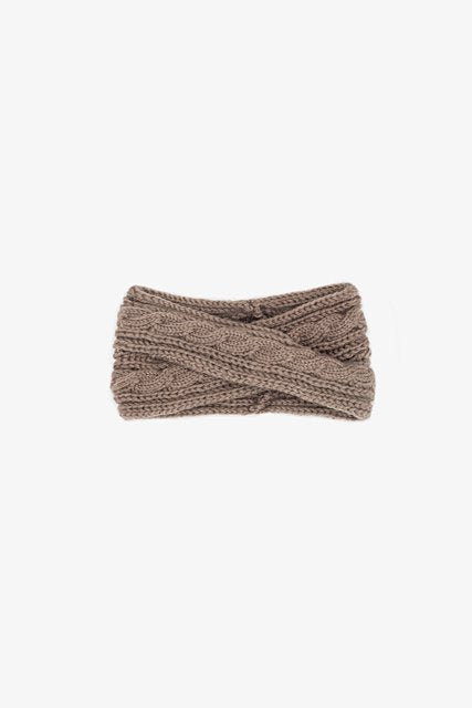 Antler | Cable Knit Cross Ear Warmer - Taupe