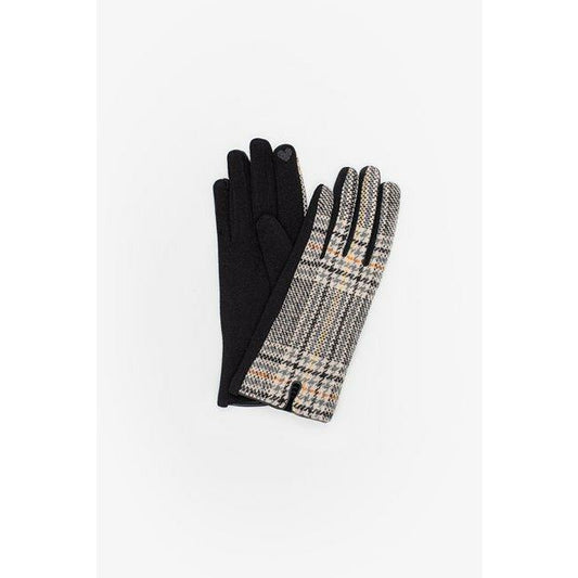 Antler Plaid Glove | Grey & Black