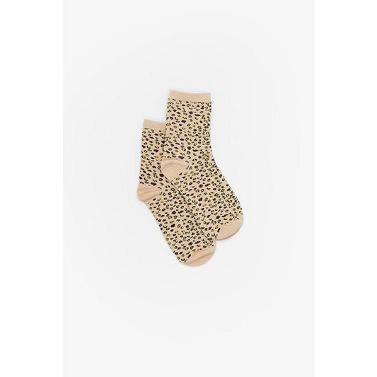 Antler Gold Leopard Sock | Natural