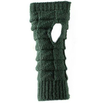 Antler Knitted Fingerless Gloves Khaki