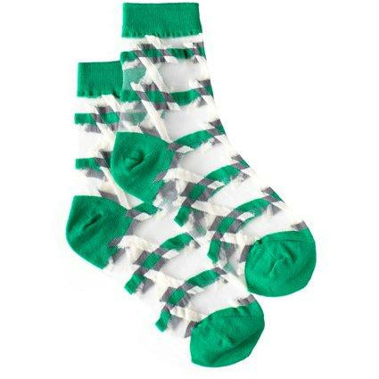 Antler Geo Sheer Sock | Green