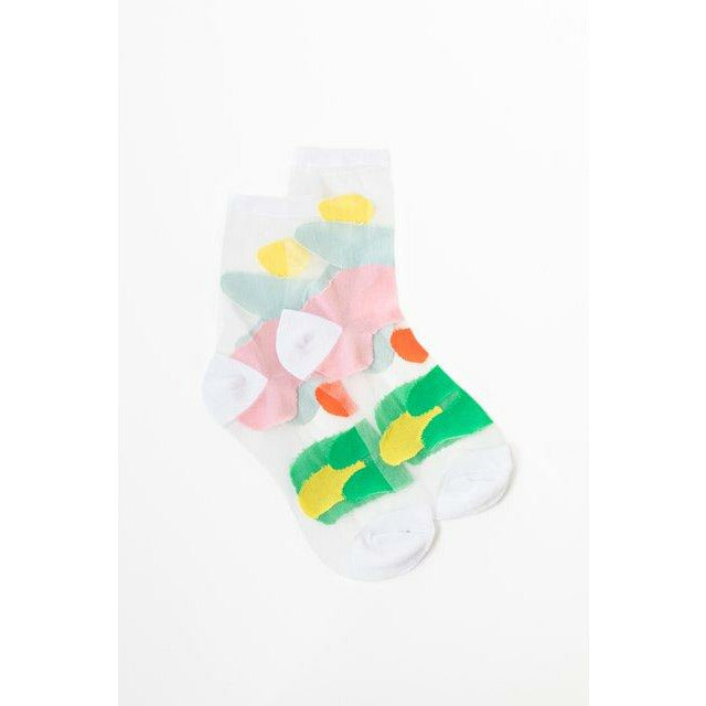 Antler - Geo Sheer Sock | Colour Pop Green