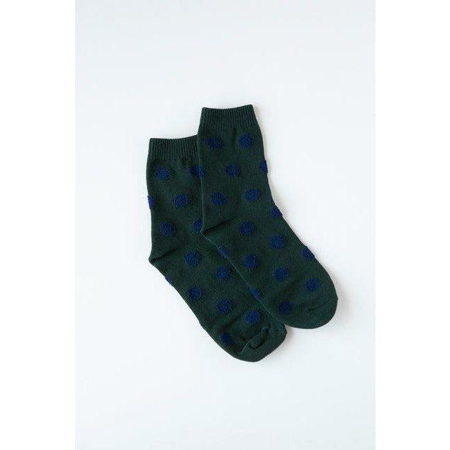 Antler Spot Socks - Green/Navy