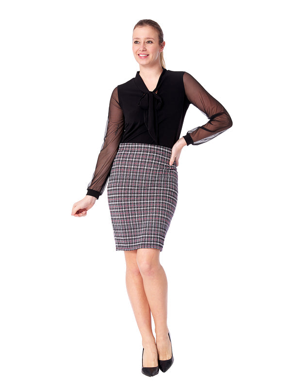 Arianne Argenta Skirt - Black Plaid