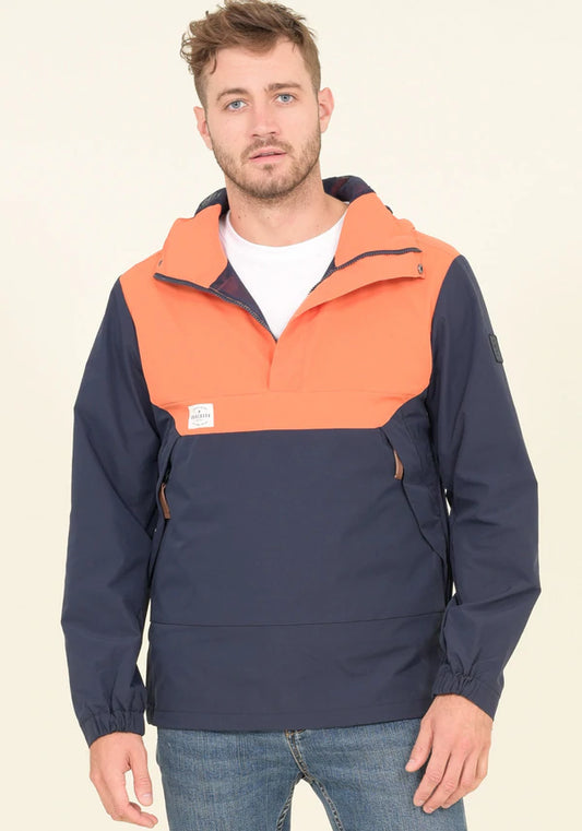 Brakeburn | Men's Two Colour Pullover Jacket - Orange