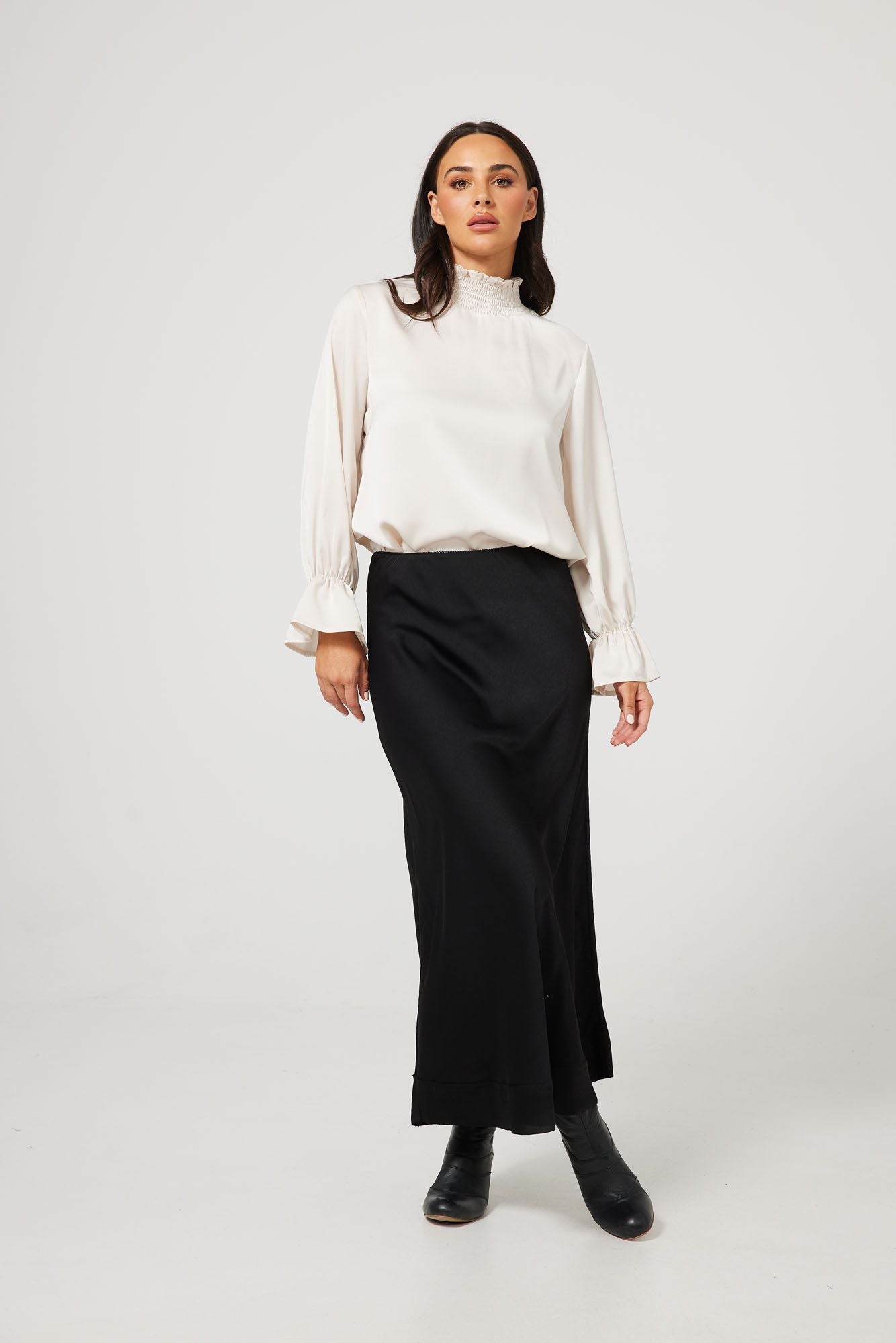 Brave+ True | Carrington Skirt - Black Satin