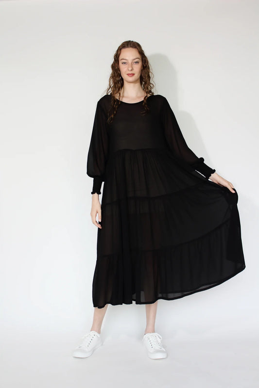JACLYN M - Demi Tiered Dress | Black