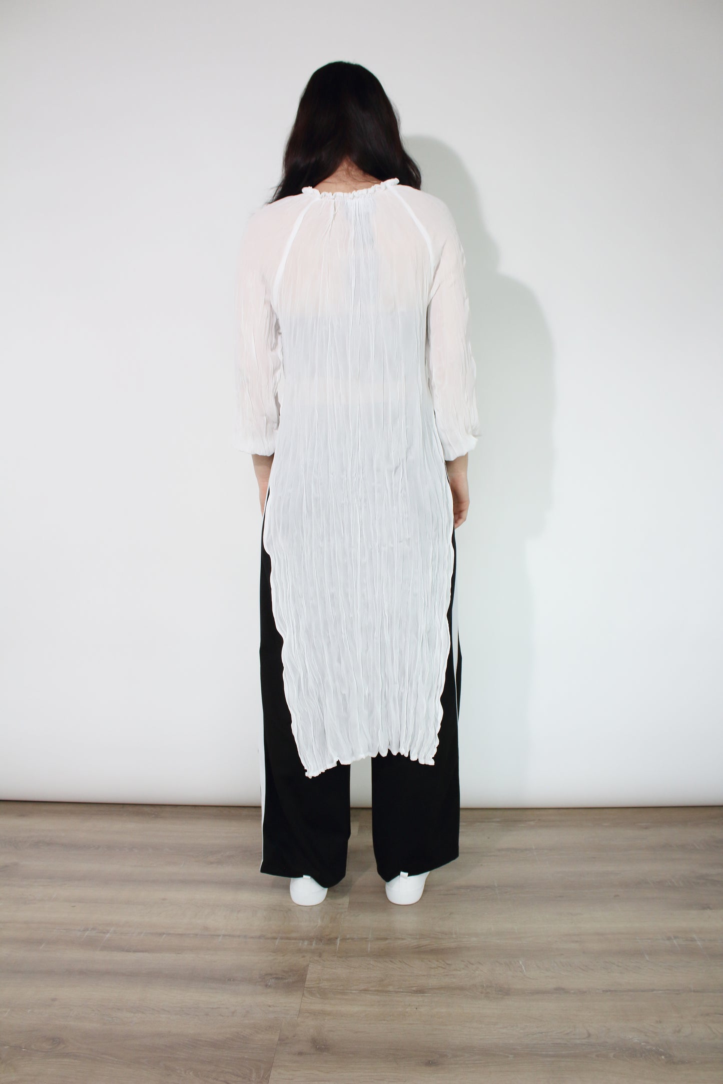 Jaclyn M Noah Crinkle Dress - Cream