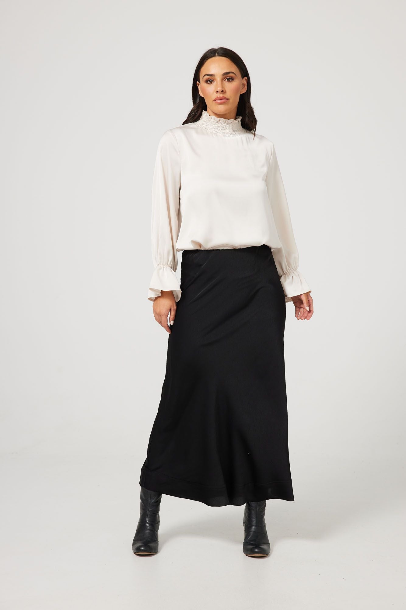 Brave+ True | Carrington Skirt - Black Satin