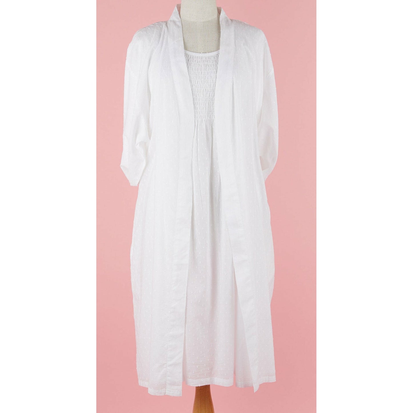 Arabella - White Hail Spot Dressing Gown/Robe