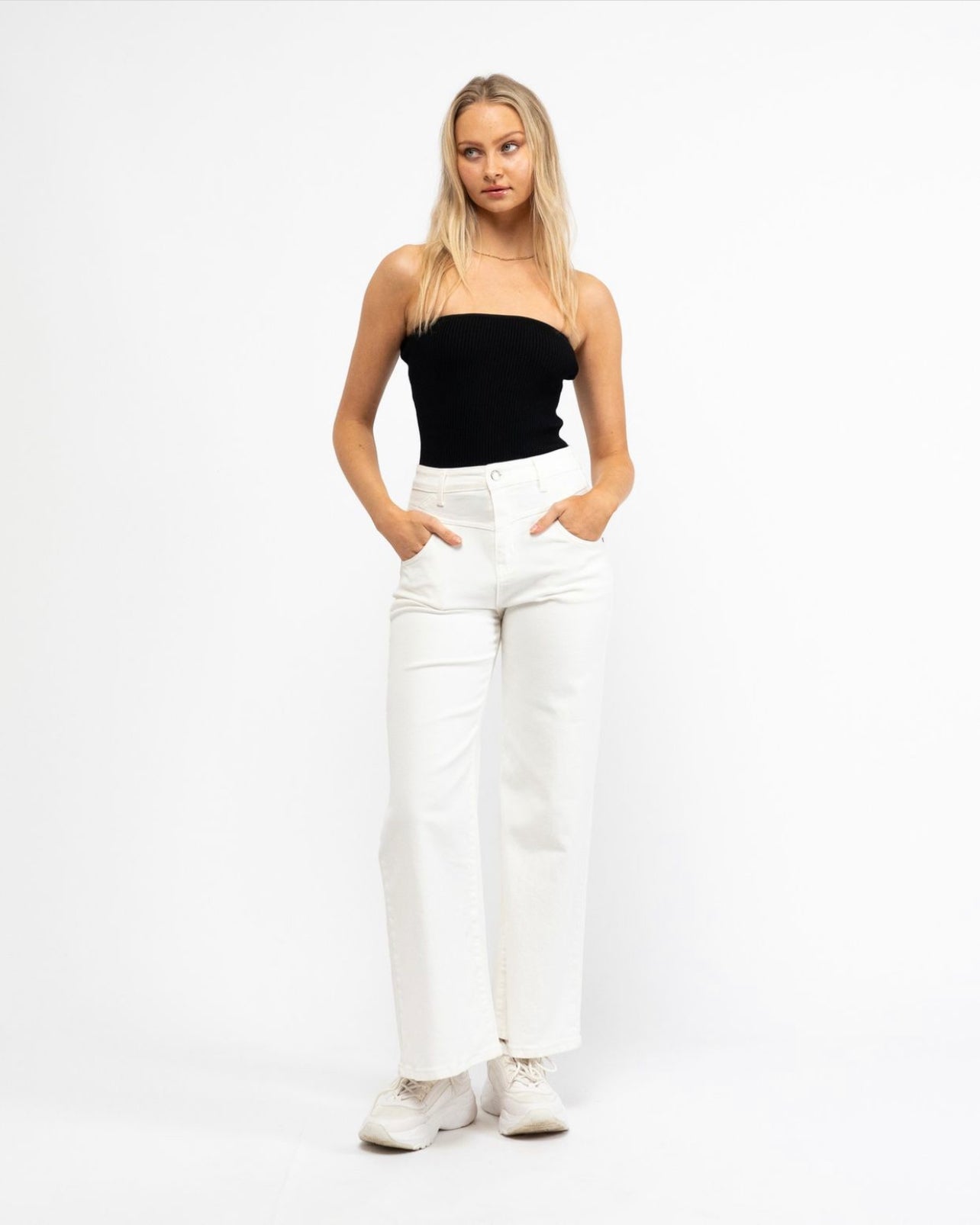 Paper Heart Denim Pants - White
