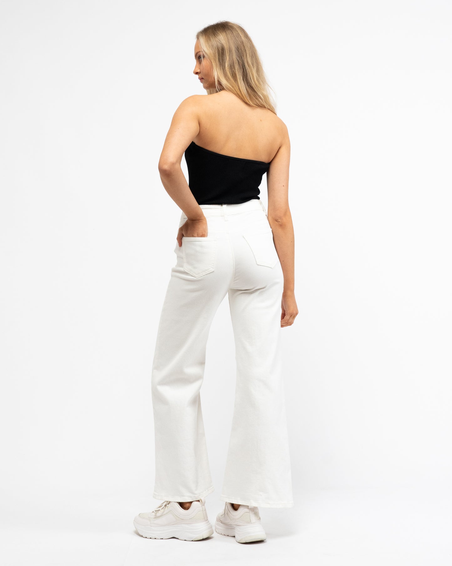 Paper Heart Denim Pants - White