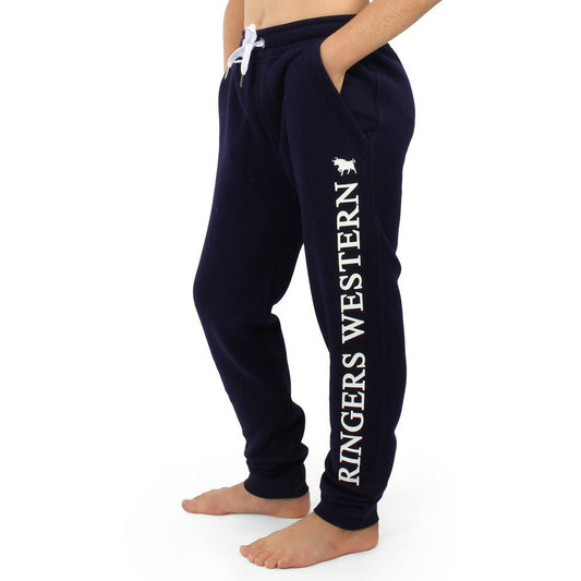 Ringers Western - Durango Kids Trackpants - Dark Navy with White Print