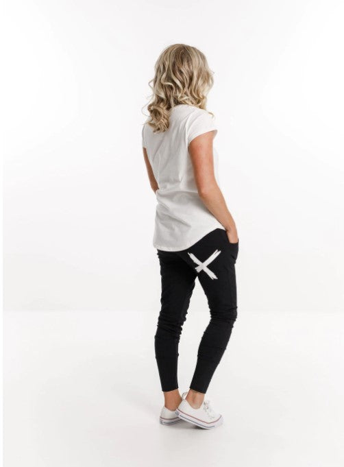 Home Lee - Apartment Pant Black with White X