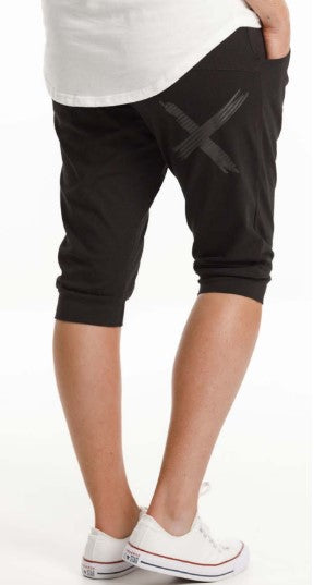 HomeLee  Shorts 3/4 Apartment Pants Black with Matte Black X