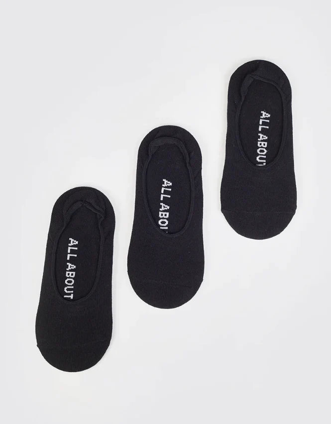 ALLABOUT EVE - Sockette 3 pk Black