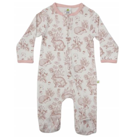 Style Junior Long Sleeve Zipsuit With Feet - Mushroom Forest
