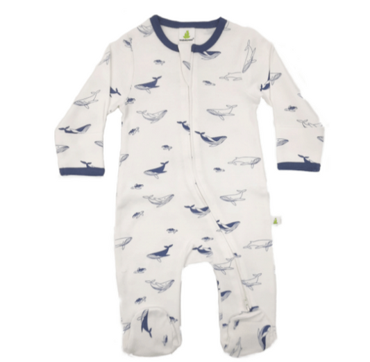 Style Junior Long Sleeve Zipsuit With Feet - Deep Sea Blue