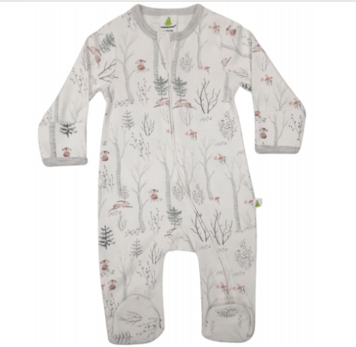 Style Junior Long Sleeve Zipsuit With Feet - Woodlands