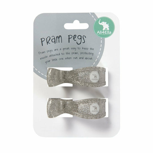 All4Ella - 2 Pack Pegs Sliver Glitter