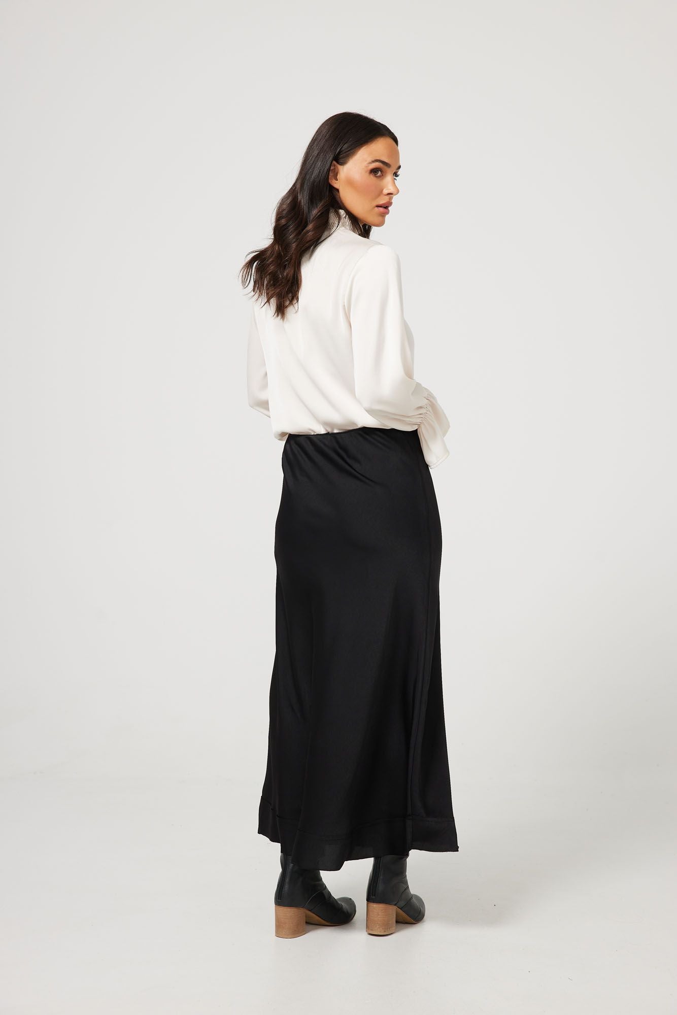 Brave+ True | Carrington Skirt - Black Satin