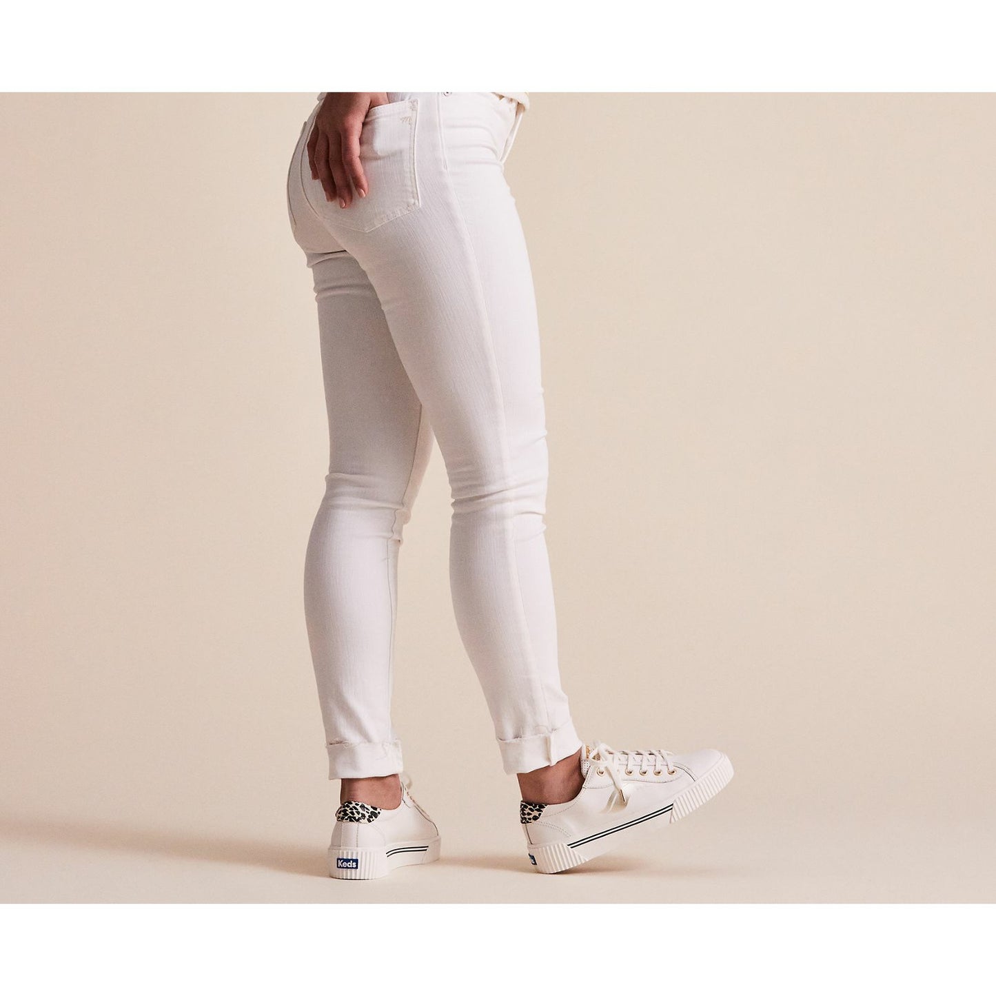 Keds Women's Crew Kick Alto Leather - Cream leopard