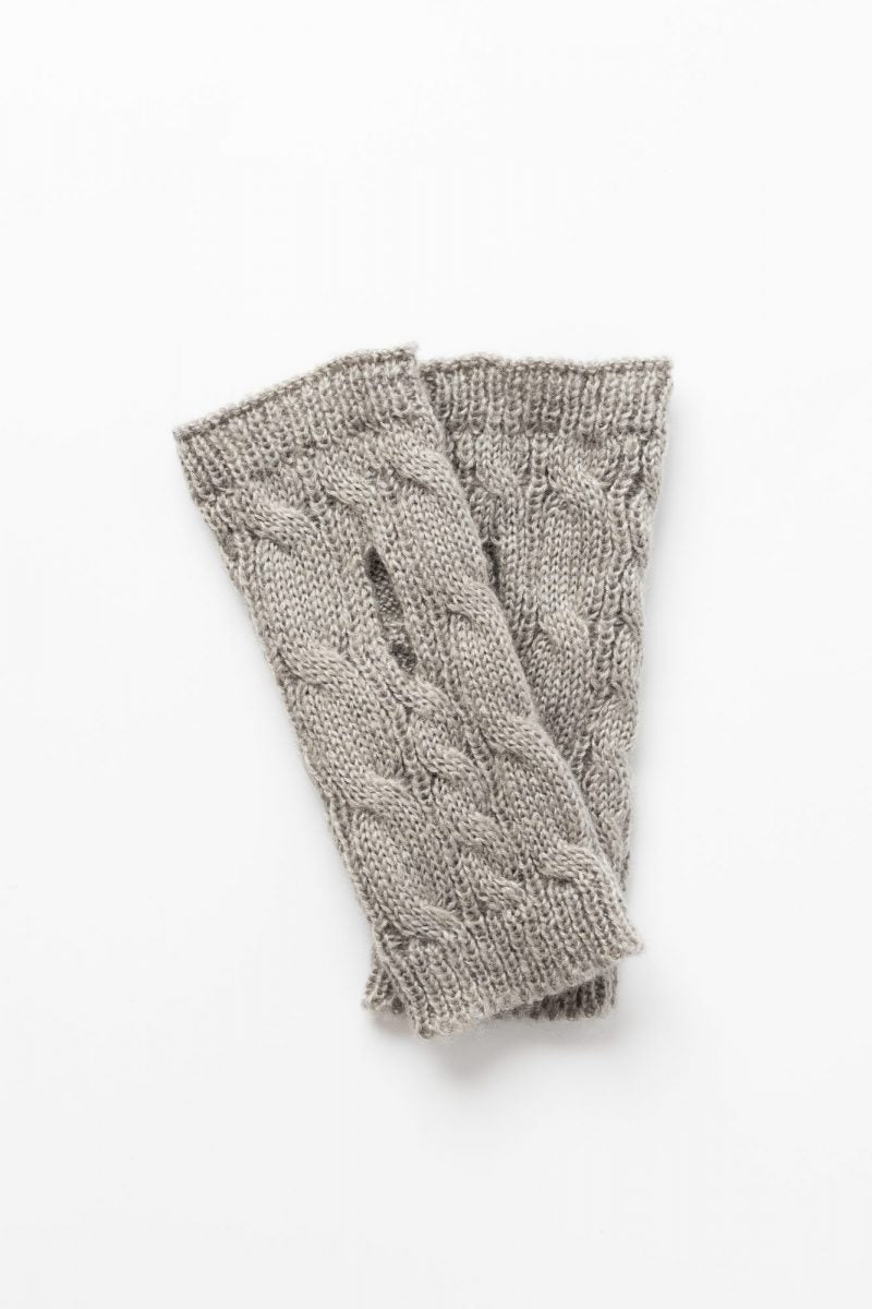 Stilen Cable Fingerless Gloves - Grey