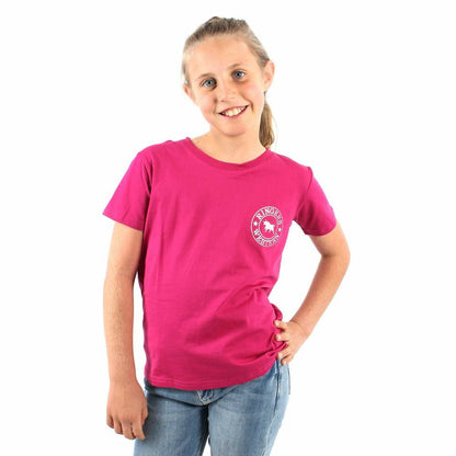 Ringers Western - Signature Bull Kids Classic T-Shirt - Magenta with Silver Print