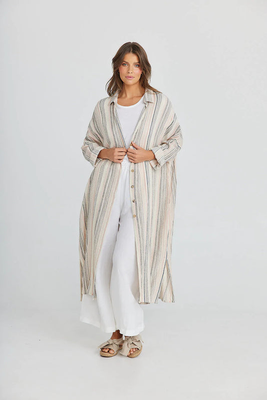 Shanty Giorgio Coat Dress - Camino Stripe