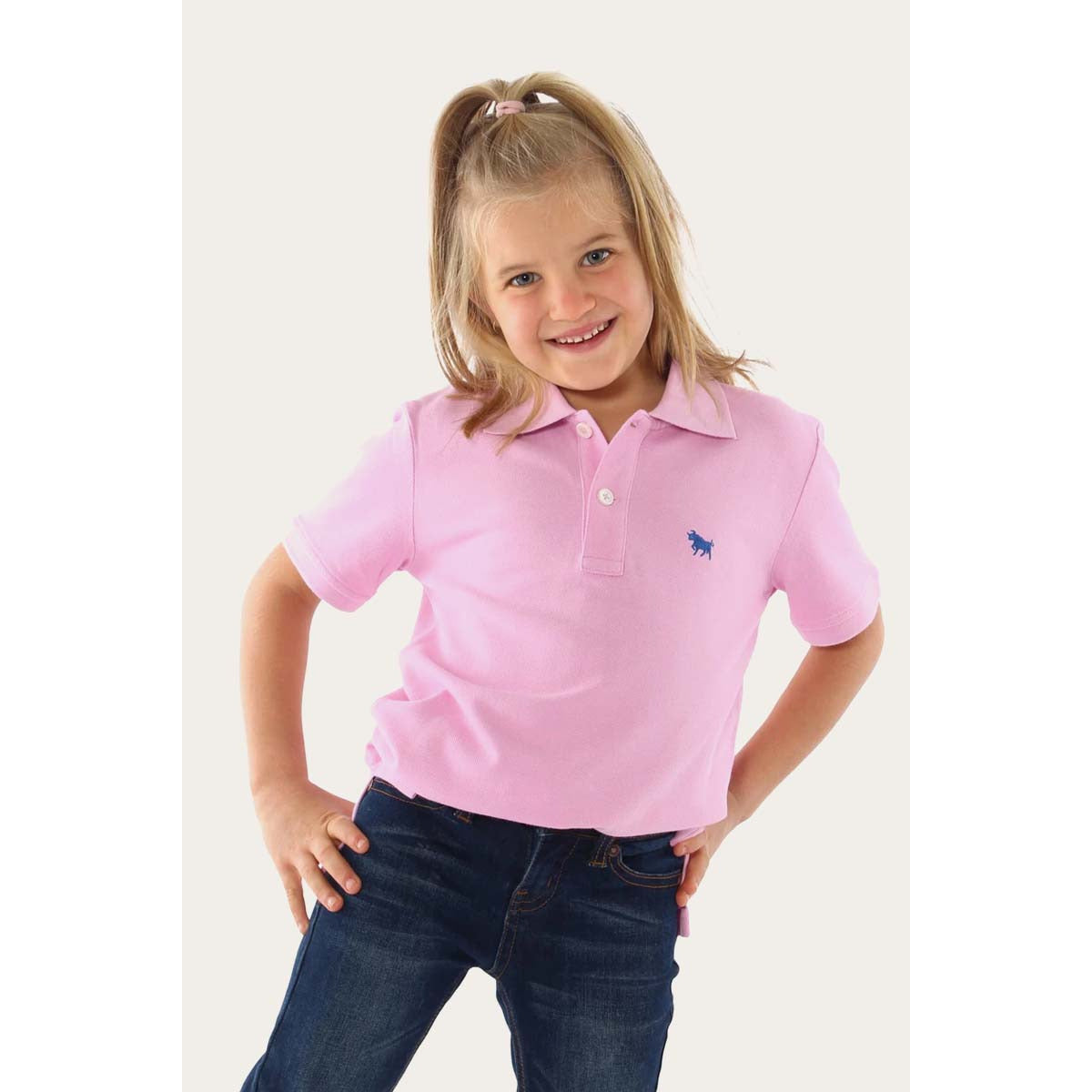 Ringers Western - Classic Kids Polo Shirt Pastel Pink
