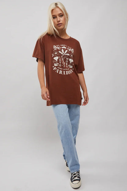 All About Eve Love Me More Tee - Brown