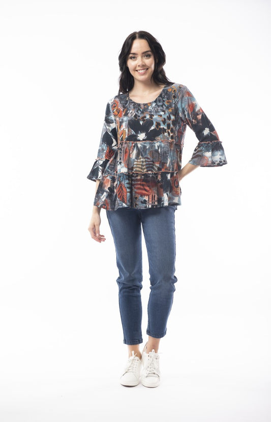 Orientique - Poseidon Layered Top | Print